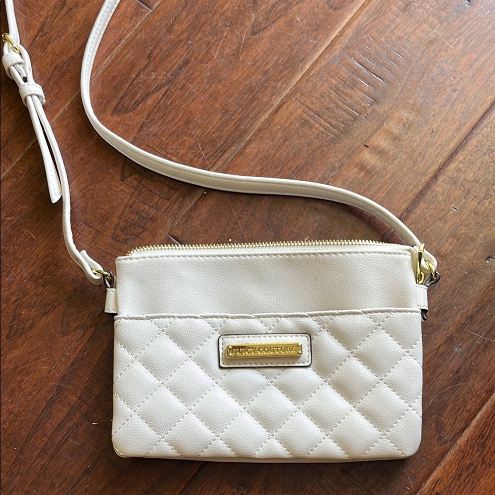 Juicy Couture Quilted Cream Crossbody Bag